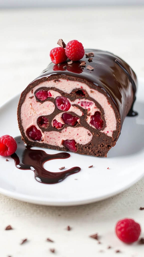 raspberry dark chocolate terrine
