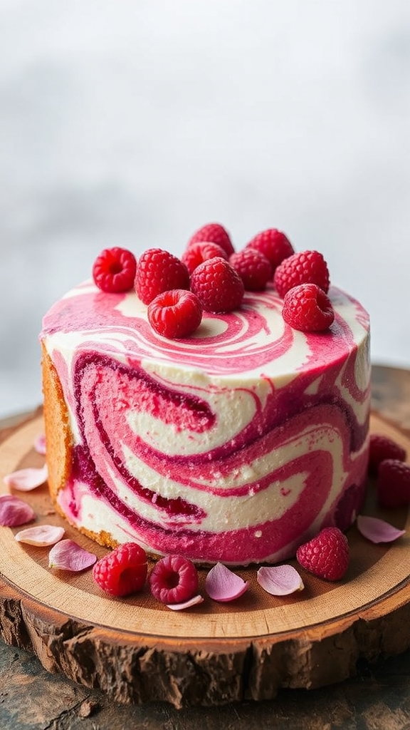 raspberry rose marble cake