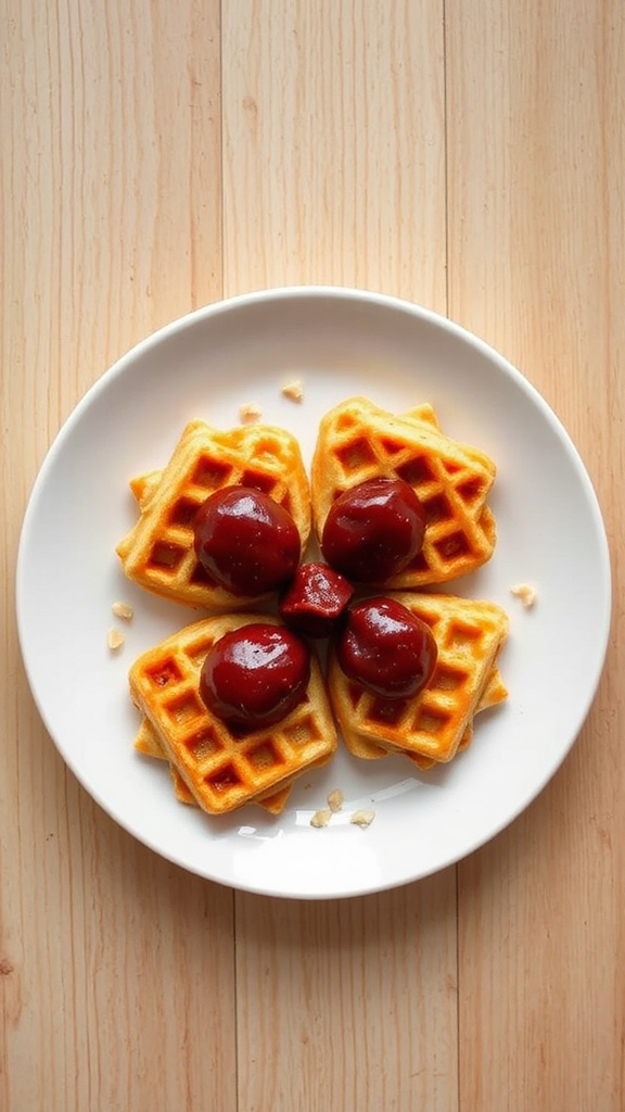 red bean mochi waffles