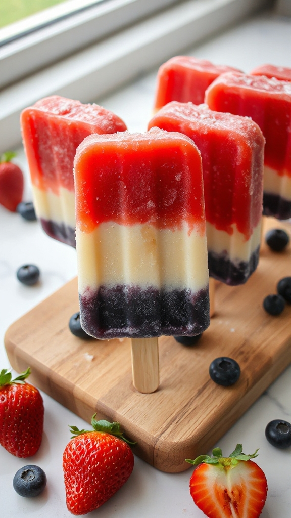red white blue pops