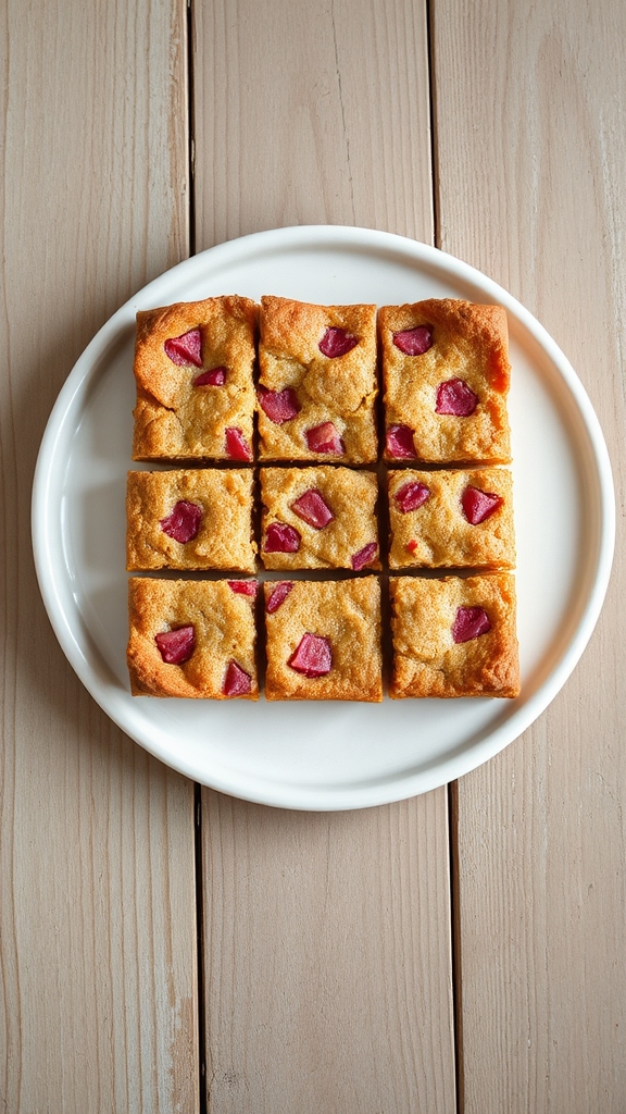 rhubarb brown butter bars