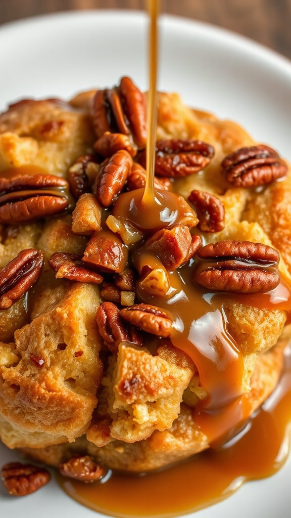 rich pecan bread pudding