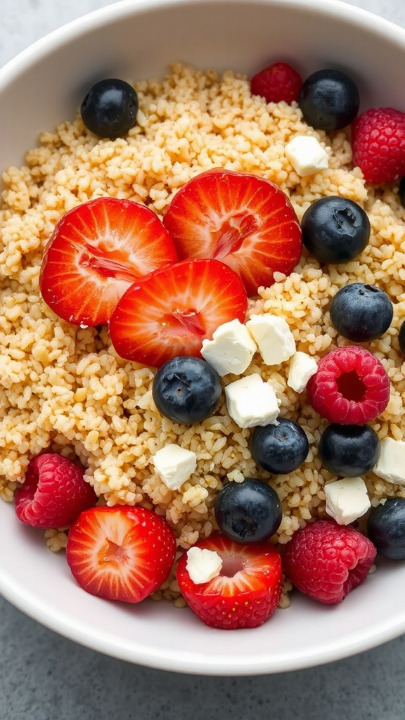 rinsed quinoa berry salad