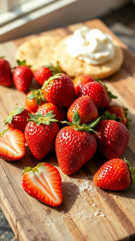 ripe berries airy biscuits