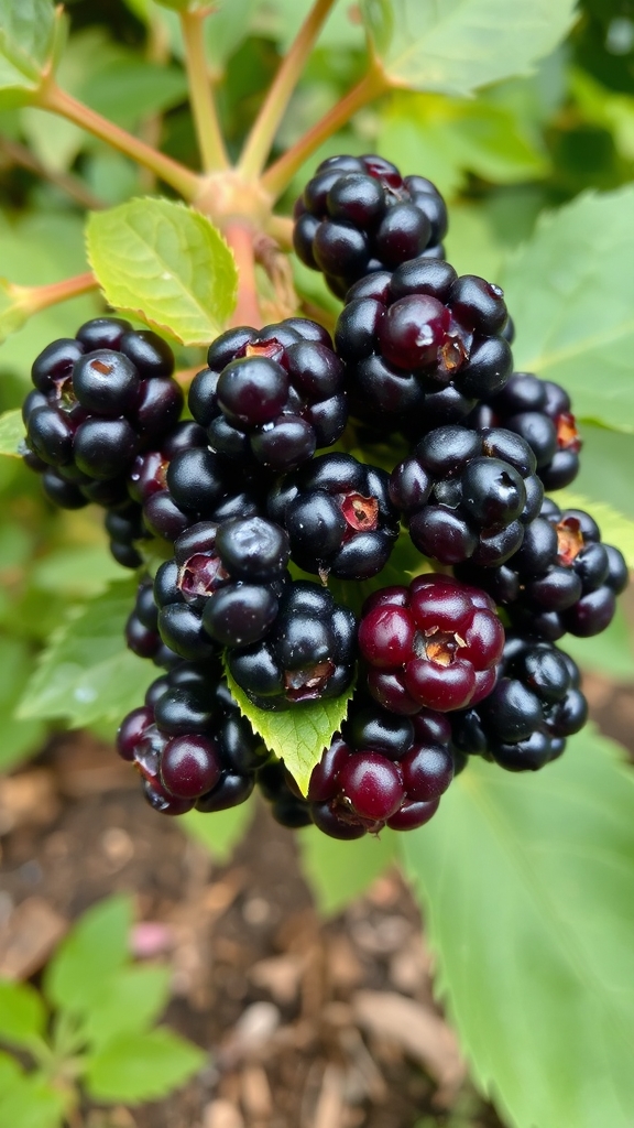 ripe blackberries enhance desserts
