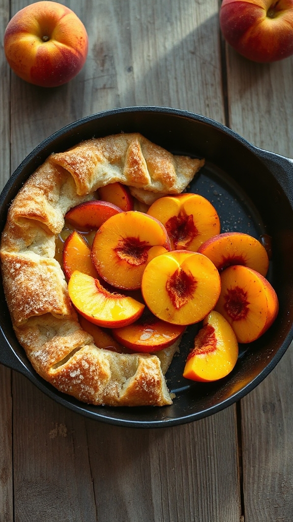 ripe juicy peach galette