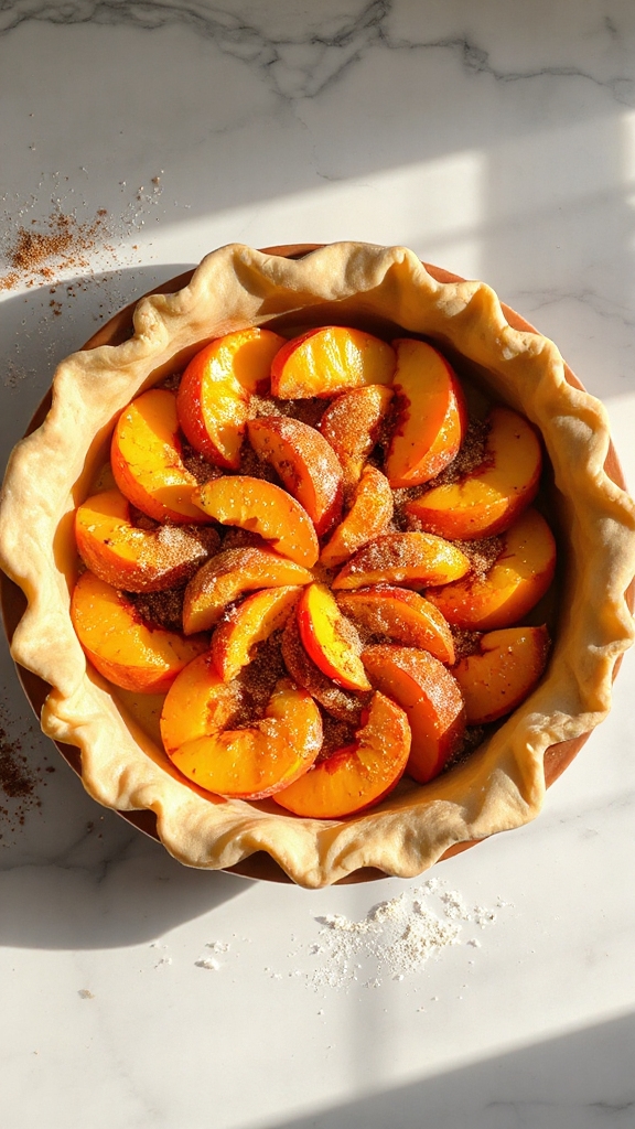 ripe peaches flaky pie