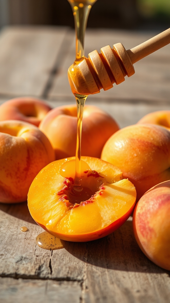ripe peaches golden honey