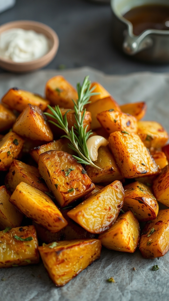roast garlic herb potatoes