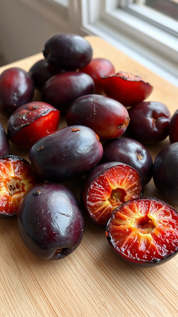 roasted plums enhance tart