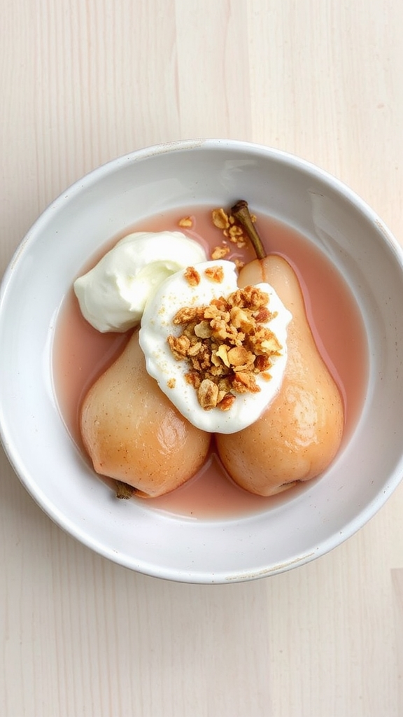 ros poached pears yogurt