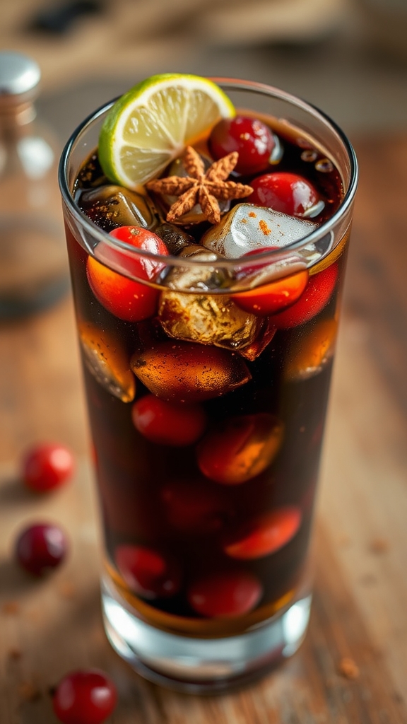 rum ice cola spices