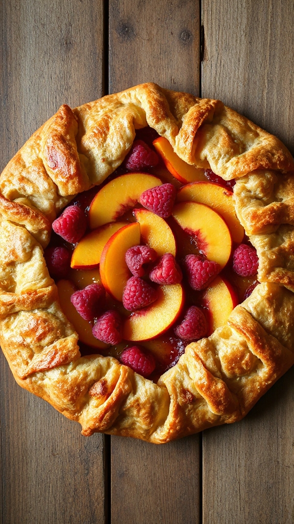 rustic peach galette steps