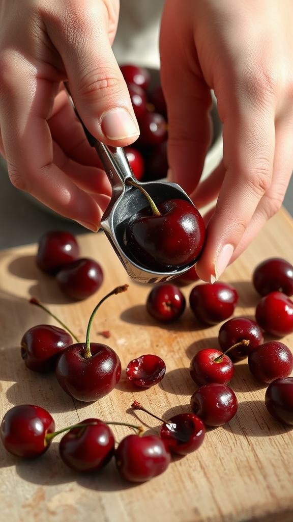 safe efficient cherry pitting