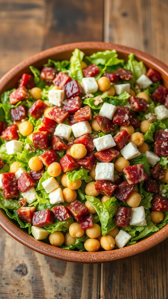 salad chopping and tossing