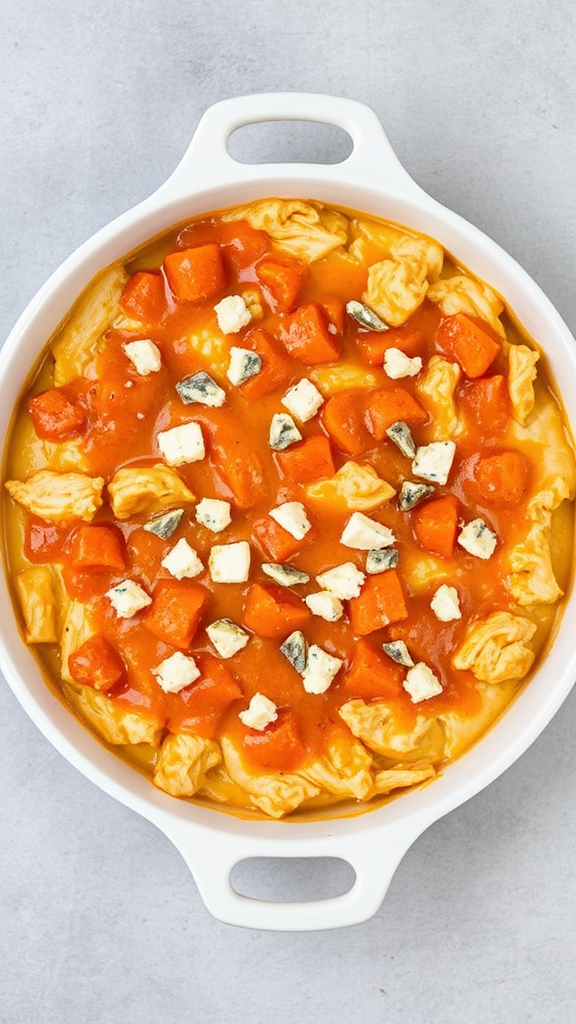 saucy buffalo chicken casserole