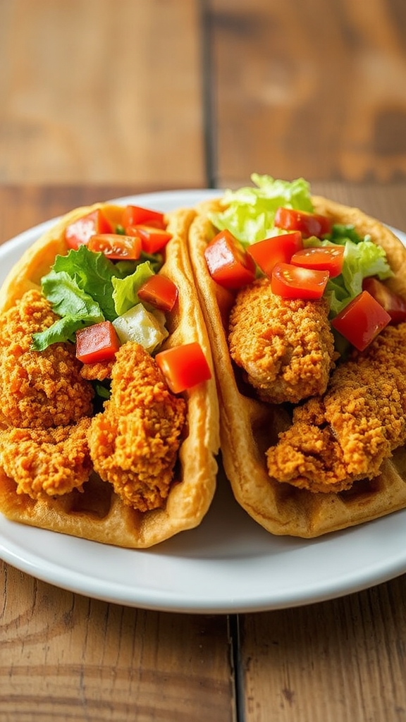 savory chicken waffle fusion