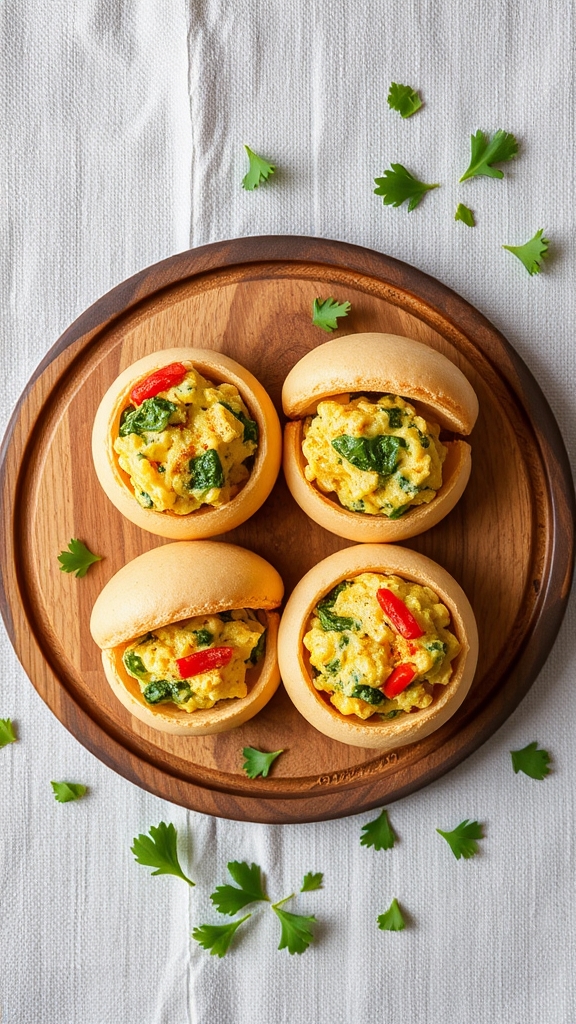 savory macaron egg sandwiches