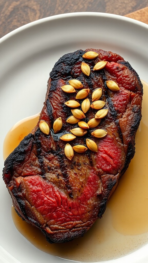 seasoned seared nutty steak
