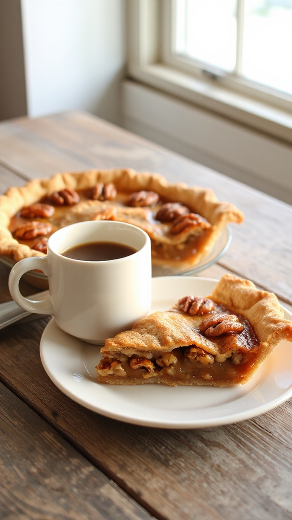 serve pie with coffee