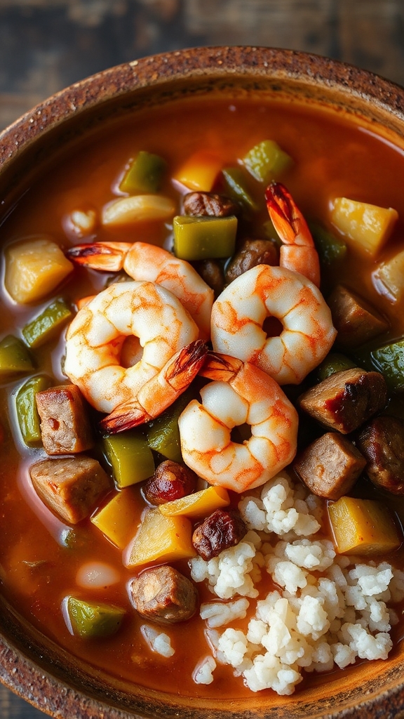 serve shrimp over rice