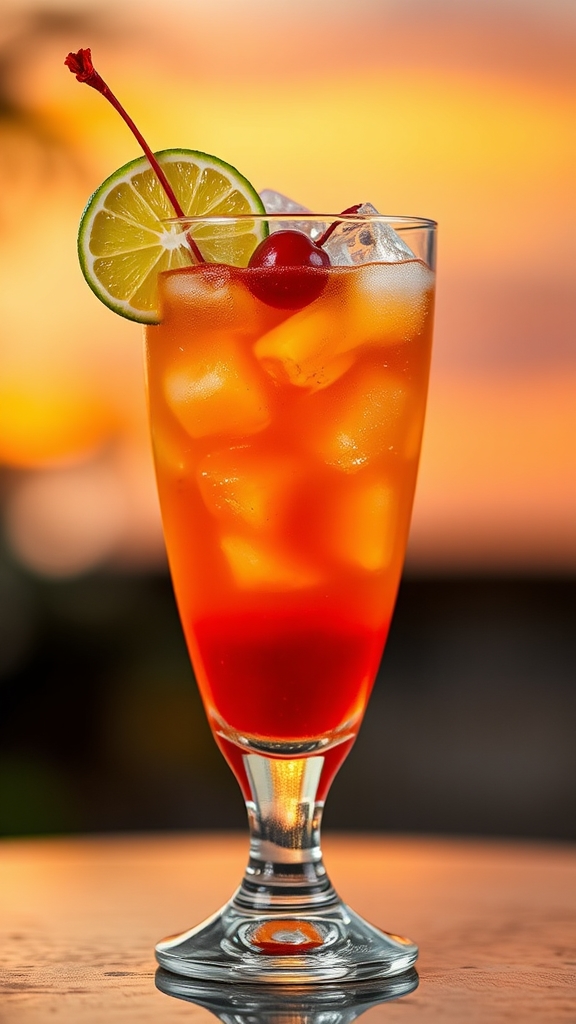 shake tropical rum cocktail