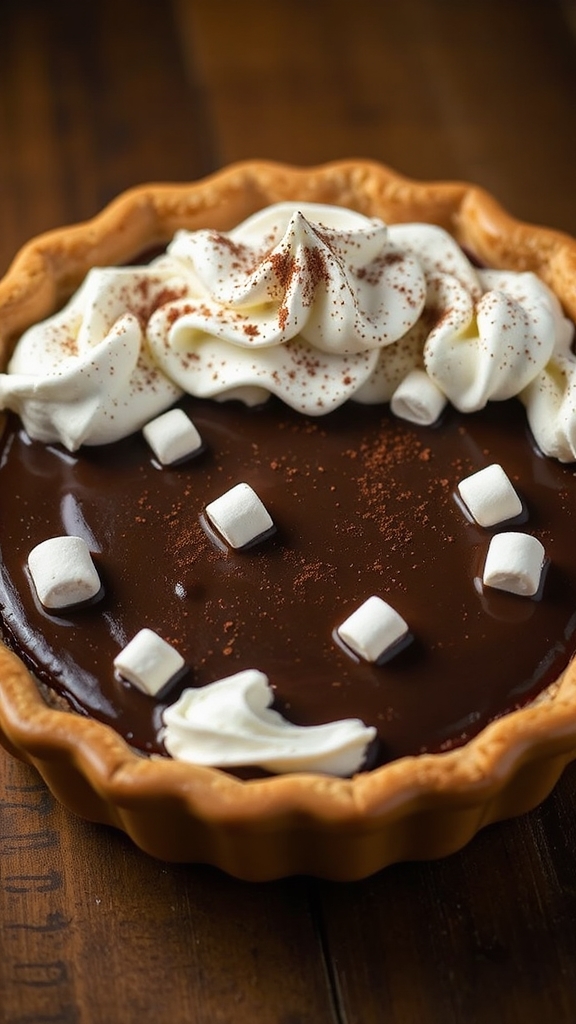 silky chocolate rum pie