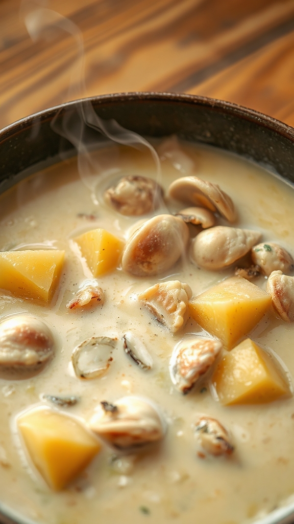 simmer fresh clams carefully