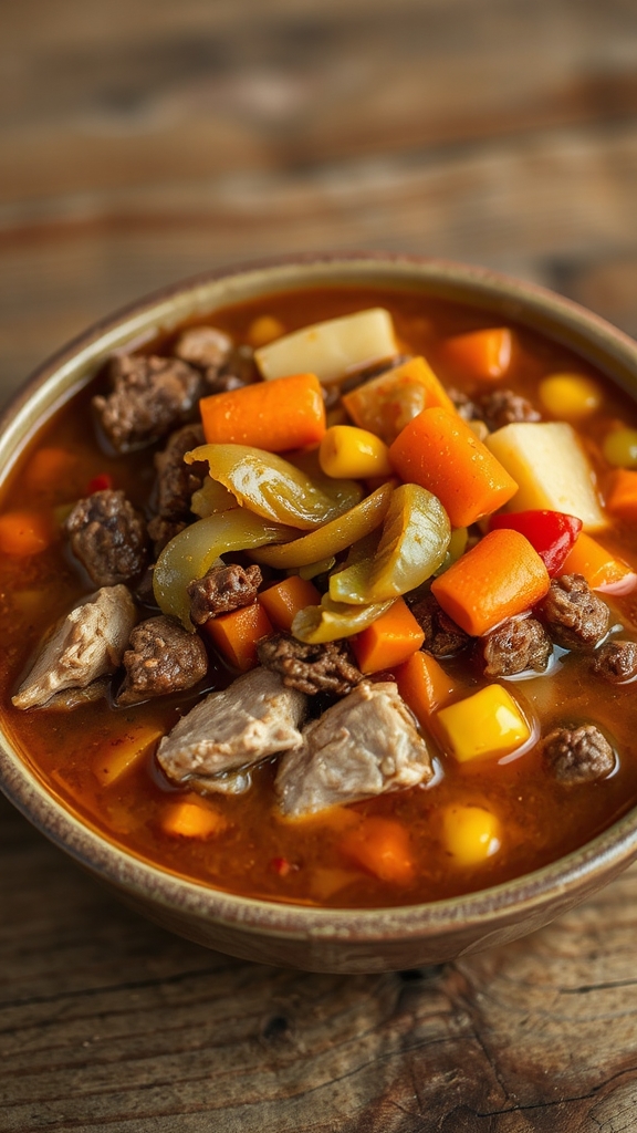 simmer meats and vegetables