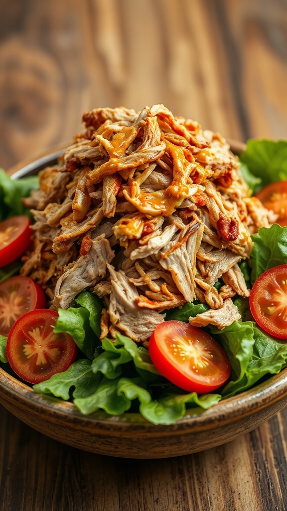 slow cooked tangy pork salad