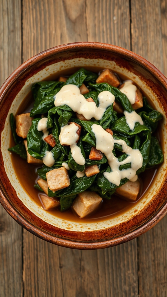 slow simmered collard greens