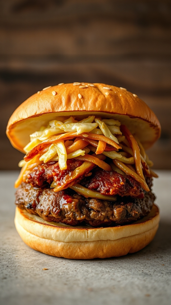 smashburgers with mustard slaw