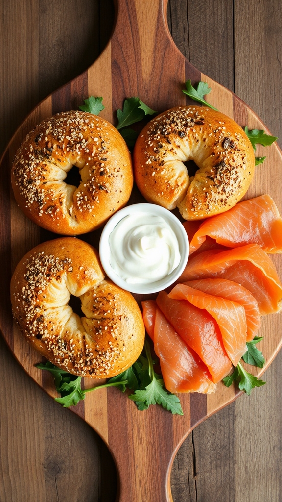 smoked salmon bagel board