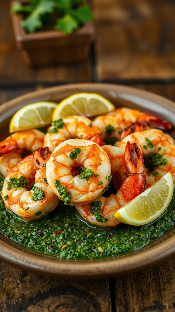 southwestern fusion chimichurri shrimp