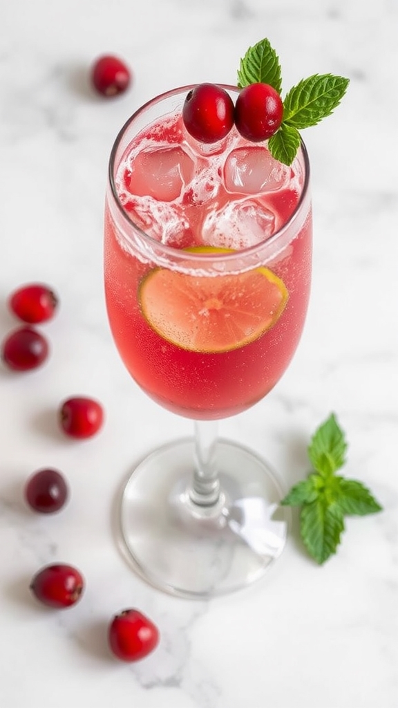 sparkling cranberry ginger cocktail