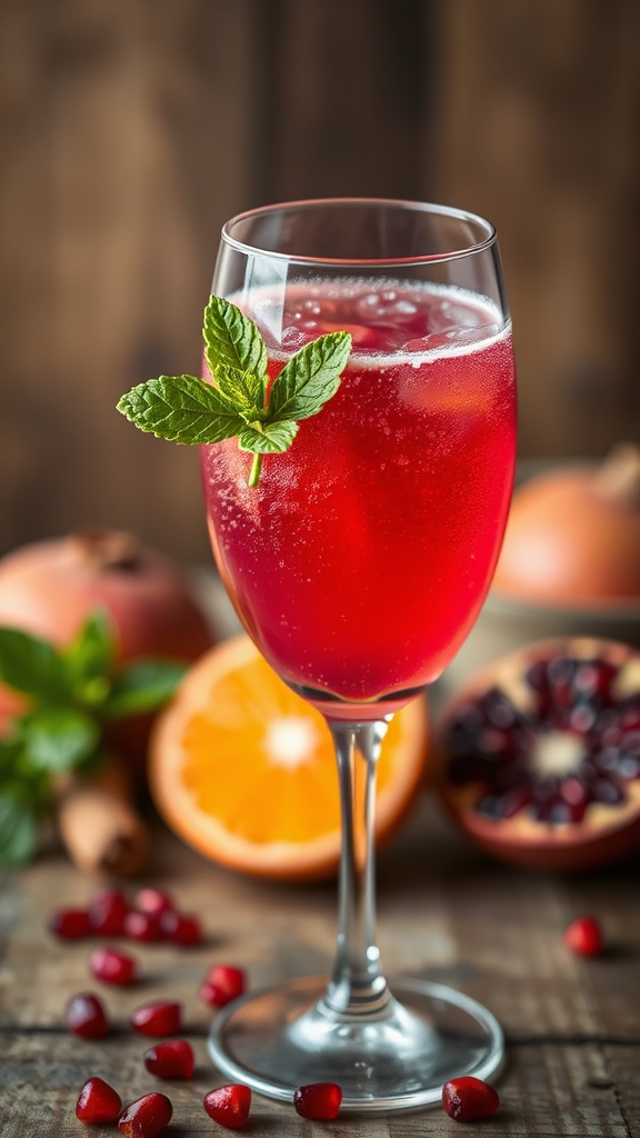 sparkling pomegranate mimosa twist
