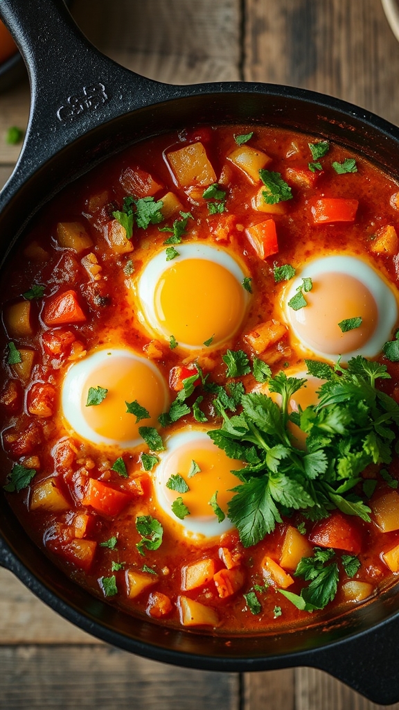 spiced eggs in tomatoes