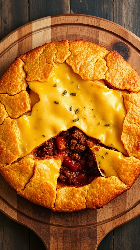 spicy beef cornmeal pie