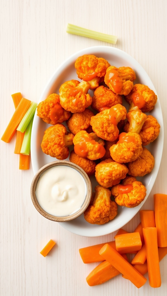 spicy buffalo cauliflower bites
