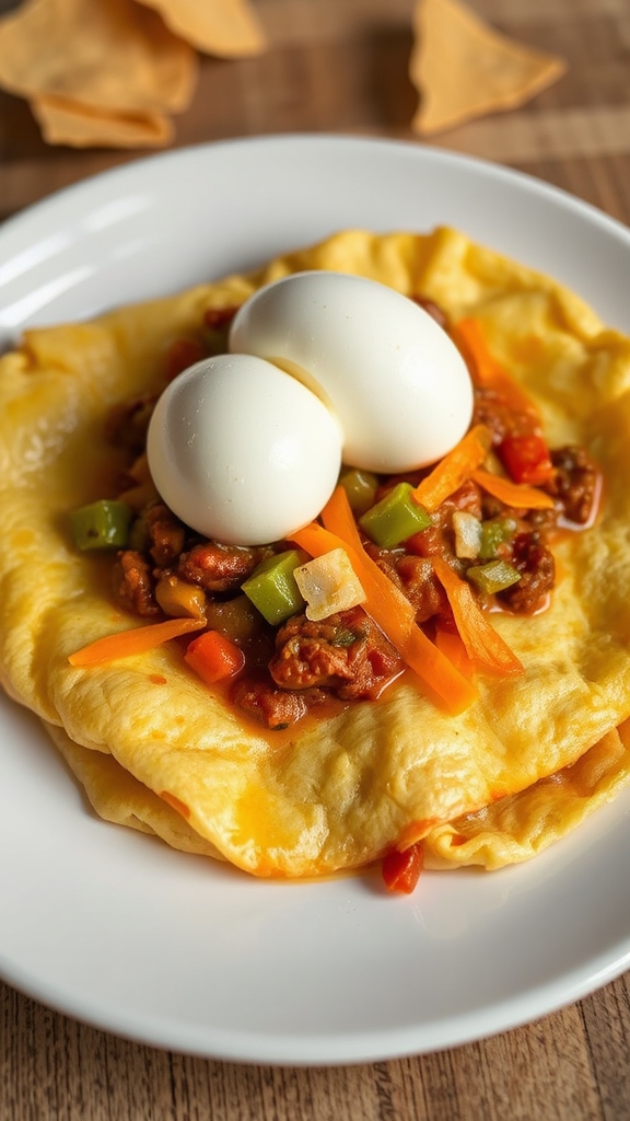 spicy cheesy egg omelette