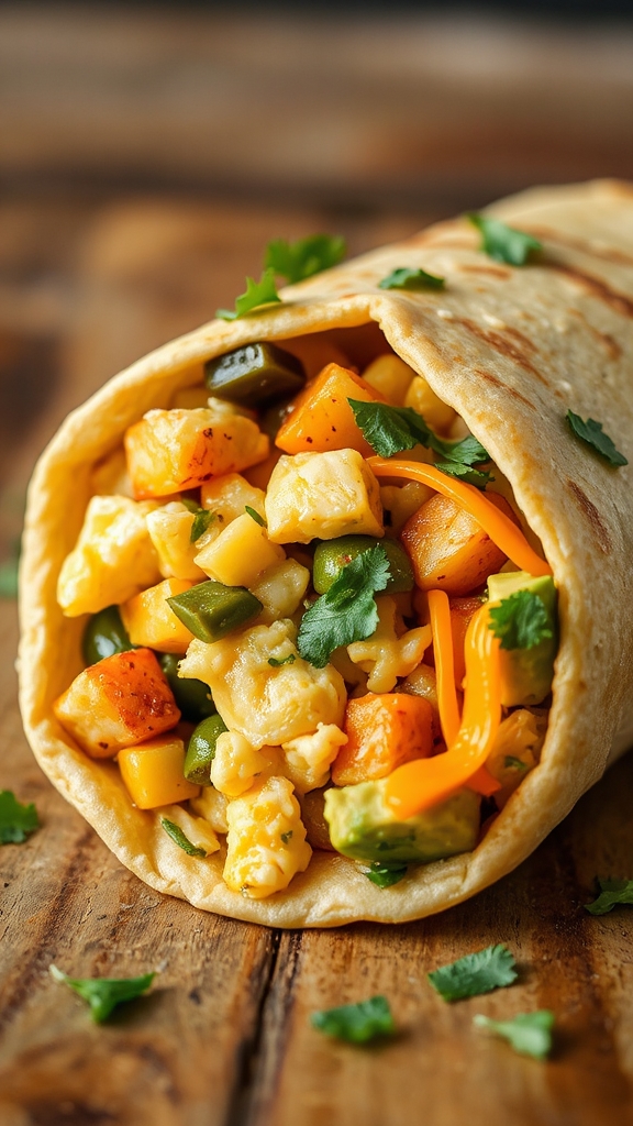 spicy scrambled egg burritos
