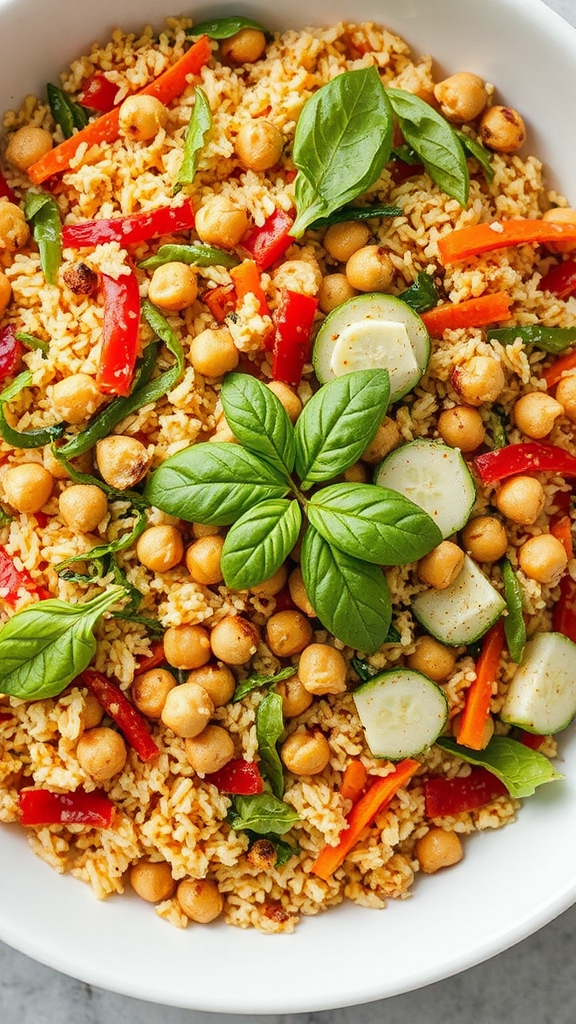 spicy tahini rice salad