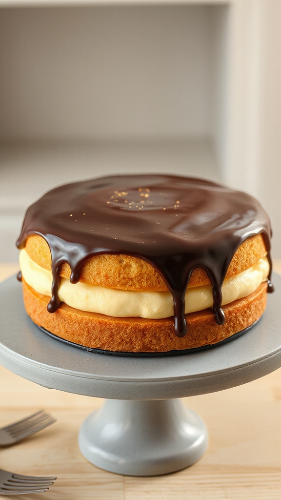 sponge cake custard glaze