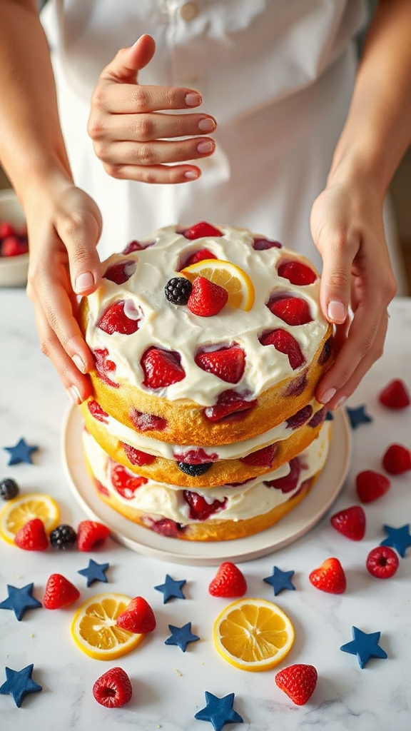 star spangled lemon berry cake