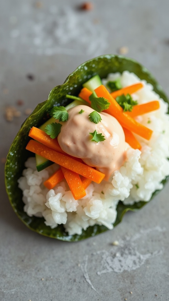 sticky rice veggie tacos