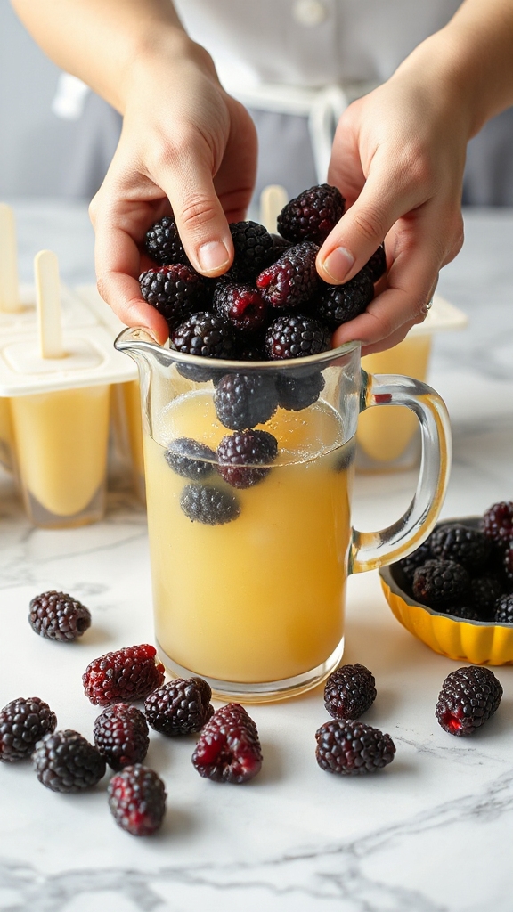 stir blackberries gently evenly