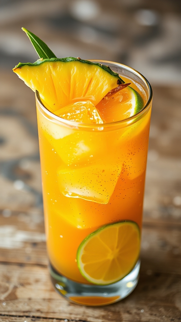 stir syrup lime ice