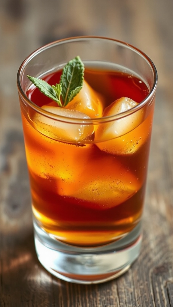 stirred herbal bourbon cocktail
