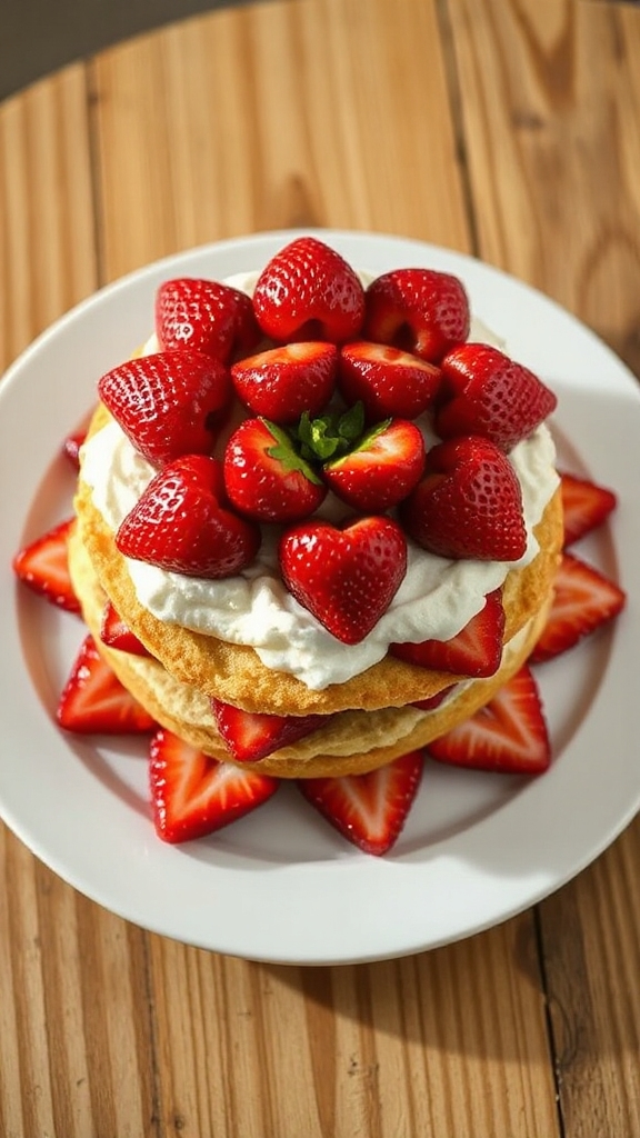 strawberry cake with cream