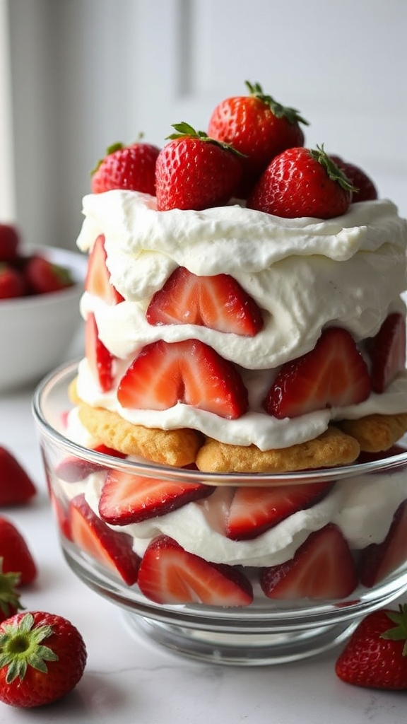 strawberry preparation layering chilling